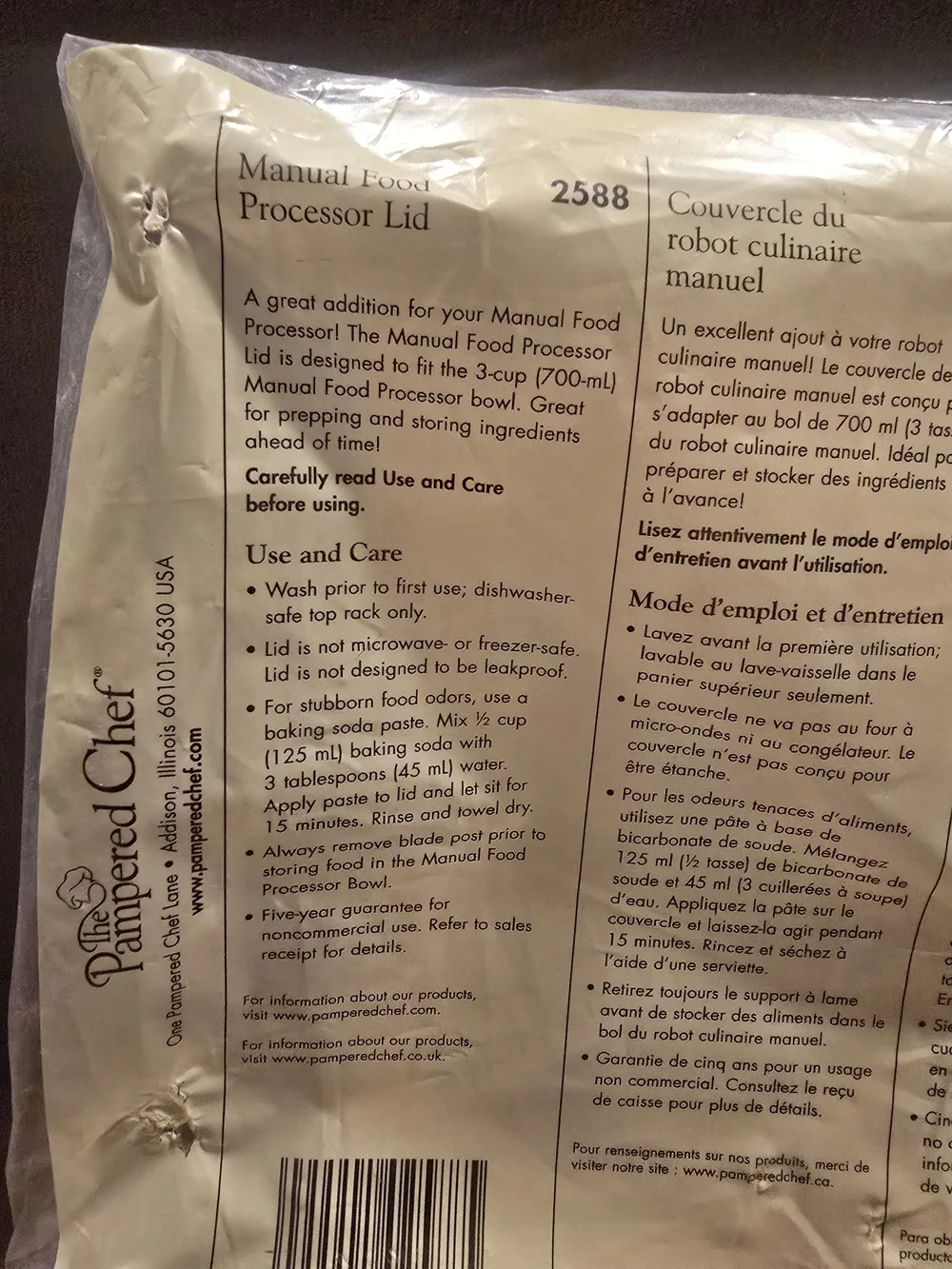 Pampered Chef Manual Food Processor
